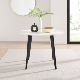 Furniturebox Kimmi Round Dining Table White and Black - Size: 4 Seater - Wilko - thumbnail 6