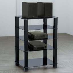 Centurion Supports Trinity Gloss Black 5 Shelf TV Unit - Size: 82 x 60 x 45cm - Wilko