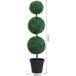 Outsunny Boxwood Ball Tree Artificial Plant In Pot 3.6ft 2 Pack - Size: 4ft - Multi - Wilko - thumbnail 4