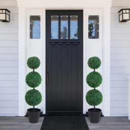 Outsunny Boxwood Ball Tree Artificial Plant In Pot 3.6ft 2 Pack - Size: 4ft - Multi - Wilko - thumbnail 3