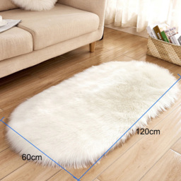 Living and Home White Oval Super Soft Shaggy Rug - Wilko - thumbnail 5
