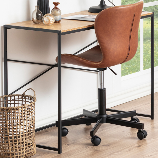 Florence Seaford Office Desk Black and Oak - Furniture To Go - Wilko - image 1