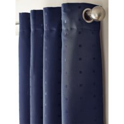Alan Symonds Madison Navy Ring Top Curtain 168 x 137cm - Size: W 168 x D 137cm - Blue - Wilko - thumbnail 6
