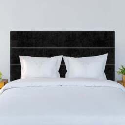 Bedmaster King Size Black Naples Velvet Milan Lined Headboard - Wilko - thumbnail 1