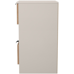 Crowndale Bora 2 Drawer Single Shelf Gold Oak and Kashmir Bedside Cabinet - Cream - Wilko - thumbnail 4