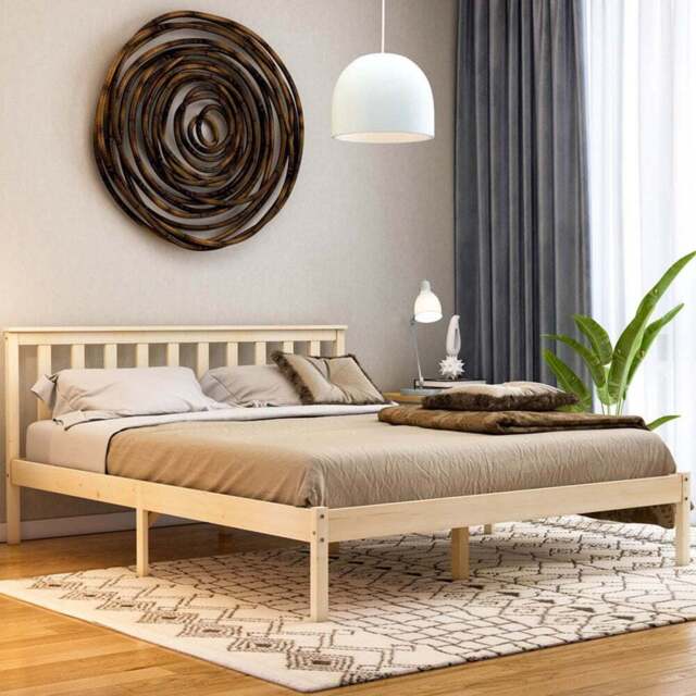 Vida Designs Milan King Size Pine Low Foot Wooden Bed Frame - Brown - Wilko - image 1