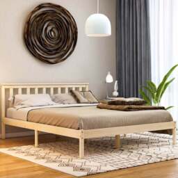 Vida Designs Milan King Size Pine Low Foot Wooden Bed Frame - Brown - Wilko - thumbnail 1