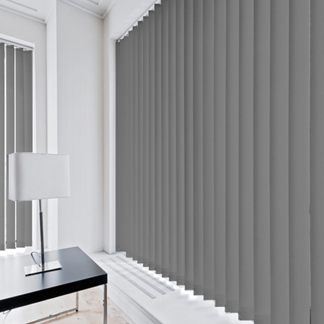 Caecus Dimout Patterned Short Drop Vertical Blind Complete Grey 240 x 140cm - Size: 240 x 240 x 5cm - Wilko - image 1