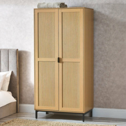 Julian Bowen Sia 2 Door Warm Wood Wardrobe - Brown - Wilko - thumbnail 1