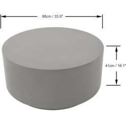 Elementi Rome Space Grey GRC Coffee Table - Size: 41 x 86 x 86cm - Wilko - thumbnail 6