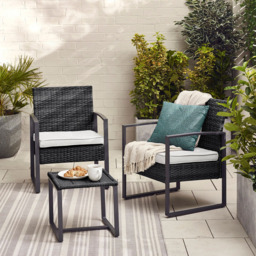 Furniturebox Seville 2 Seater Bistro Set Black - Wilko - thumbnail 6