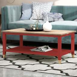 Palazzi Red Natural Coffee Table - Size: 56 x 100 x  45cm - Wilko