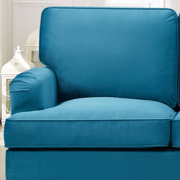 Woodbury 3 Seater Teal Velvet Sofa - Blue - Artemis Home - Wilko - thumbnail 3