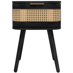Birlea Noah Single Drawer Black Rattan Bedside Table - Wilko - thumbnail 4