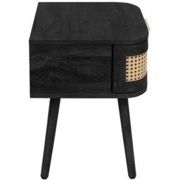 Birlea Noah Single Drawer Black Rattan Bedside Table - Wilko - thumbnail 5