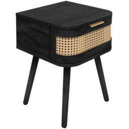 Birlea Noah Single Drawer Black Rattan Bedside Table - Wilko - thumbnail 3