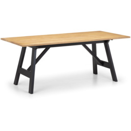 Julian Bowen Hockley 4 Seater Dining Table Black and Oak - Wilko - thumbnail 3