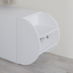 Decortie Pozy 2 Shelf Single Door White Modern Shoe Storage Bench - Size: 50 x 110 x 40.4cm - Wilko - thumbnail 4