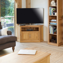 Baumhaus Mobel 2 Door Oak Corner TV Cabinet - Brown - Wilko - thumbnail 3