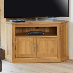Baumhaus Mobel 2 Door Oak Corner TV Cabinet - Brown - Wilko
