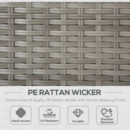 Outsunny 4 Seater Grey Rattan Corner Lounge Set - Wilko - thumbnail 5