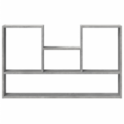 vidaXL 5 Shelf Concrete Grey Wooden Floating Wall Shelf - Size: 60 x 15 x 99cm - Wilko - thumbnail 4