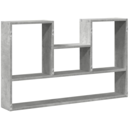 vidaXL 5 Shelf Concrete Grey Wooden Floating Wall Shelf - Size: 60 x 15 x 99cm - Wilko - thumbnail 6