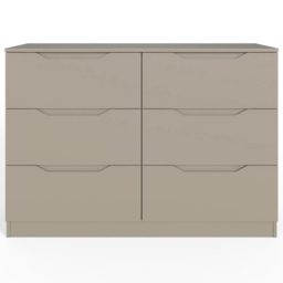 FWStyle Luno 6 Drawer Brown Modern Wide Chest of Drawers - Wilko - thumbnail 5