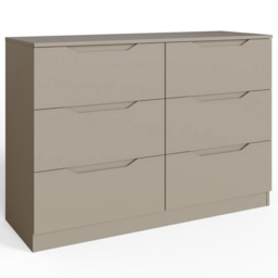 FWStyle Luno 6 Drawer Brown Modern Wide Chest of Drawers - Wilko - thumbnail 3