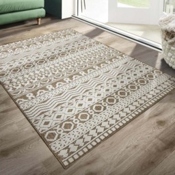 Origins Atlas Graphic Coffee Rug 120 x 170cm - Brown - Wilko - thumbnail 7