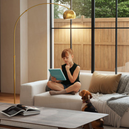 Portland Gold Tone Tall Arc Floor Lamp - Size: 180 x 26 x 100cm - Wilko - thumbnail 5