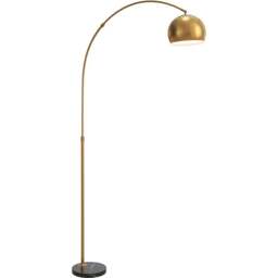 Portland Gold Tone Tall Arc Floor Lamp - Size: 180 x 26 x 100cm - Wilko - thumbnail 1