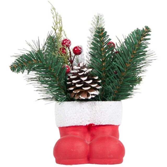 Santa Boots Potted Plant - Red - Sleigh Bells Ring - Wilko - image 1