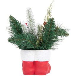 Santa Boots Potted Plant - Red - Sleigh Bells Ring - Wilko - thumbnail 4