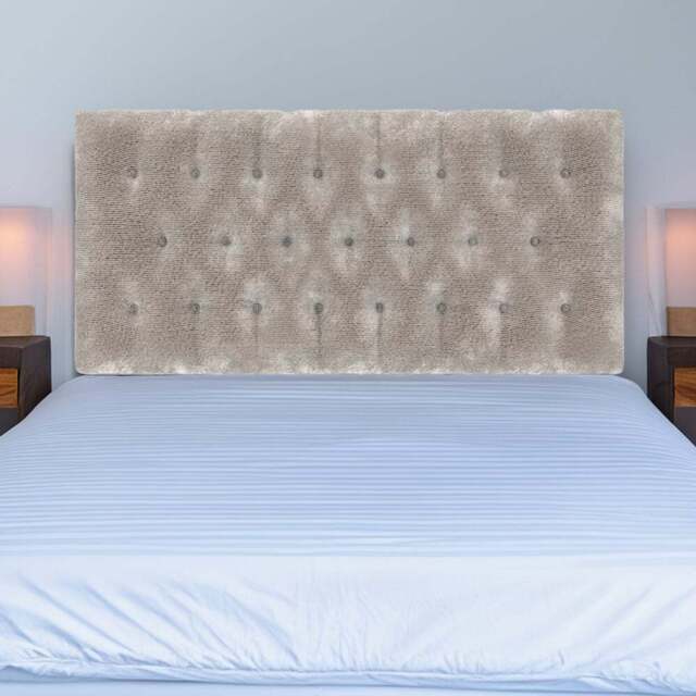 Bedmaster Lona Small Double Silver Chenille Buttoned Headboard - Wilko - image 1