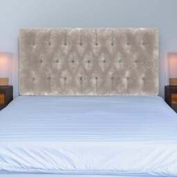Bedmaster Lona Small Double Silver Chenille Buttoned Headboard - Wilko