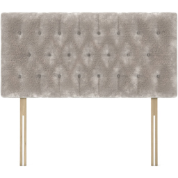 Bedmaster Lona Small Double Silver Chenille Buttoned Headboard - Wilko - thumbnail 3