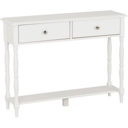 Seconique Stratford 2 Drawer White Console Table - Size: 75.5 x 100 x 35cm - Wilko - thumbnail 3