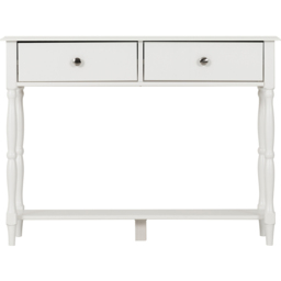 Seconique Stratford 2 Drawer White Console Table - Size: 75.5 x 100 x 35cm - Wilko - thumbnail 5