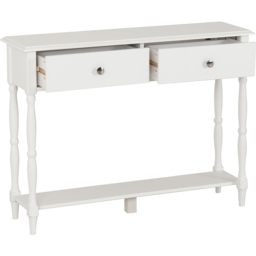 Seconique Stratford 2 Drawer White Console Table - Size: 75.5 x 100 x 35cm - Wilko - thumbnail 4
