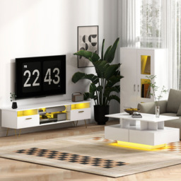 HOMCOM 2 Door White Display Cabinet with Glass Shelves - Size: 16.5 x 45 x 134cm - Wilko - thumbnail 4