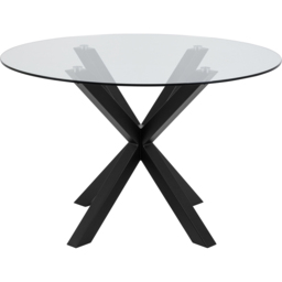 Florence Heaven Clear Glass Round 4 seater Dining Table Black - Furniture To Go - Wilko - thumbnail 4
