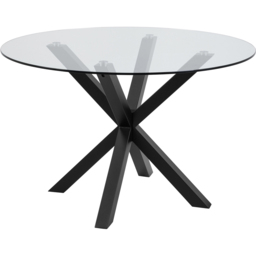 Florence Heaven Clear Glass Round 4 seater Dining Table Black - Furniture To Go - Wilko - thumbnail 3