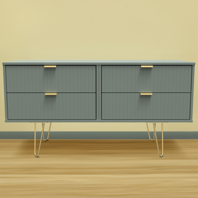 Crowndale 4 Drawer Reed Green Chest of Drawers Ready Assembled - Wilko - image 1