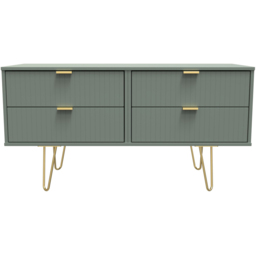 Crowndale 4 Drawer Reed Green Chest of Drawers Ready Assembled - Wilko - thumbnail 4