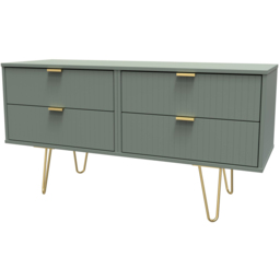 Crowndale 4 Drawer Reed Green Chest of Drawers Ready Assembled - Wilko - thumbnail 3