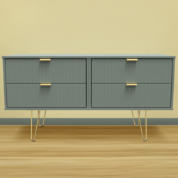 Crowndale 4 Drawer Reed Green Chest of Drawers Ready Assembled - Wilko