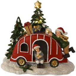 The Seasonal Gift Co Regal Tidings Light Up Christmas Caravan Decoration 16cm - Size: 16 x 18 x 9cm - Red - The Seasonal Gift Co. - Wilko - thumbnail 4