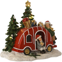 The Seasonal Gift Co Regal Tidings Light Up Christmas Caravan Decoration 16cm - Size: 16 x 18 x 9cm - Red - The Seasonal Gift Co. - Wilko - thumbnail 3