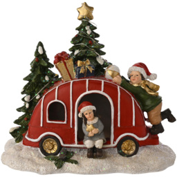 The Seasonal Gift Co Regal Tidings Light Up Christmas Caravan Decoration 16cm - Size: 16 x 18 x 9cm - Red - The Seasonal Gift Co. - Wilko